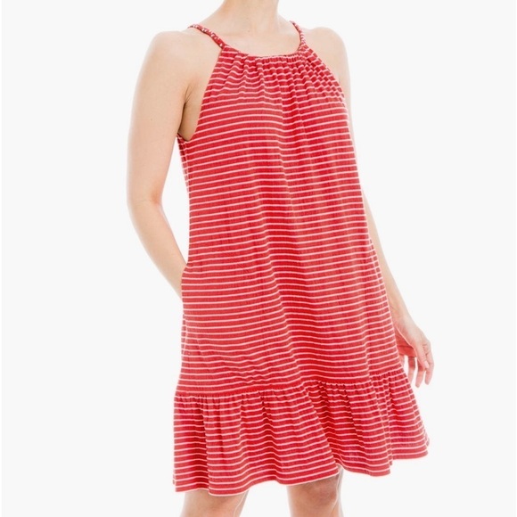 Max Studio Dresses & Skirts - MAX STUDIO Swingy Summer Stripe Knit Dress Pockets::RED  WHITE SEAPORT STRIPE::